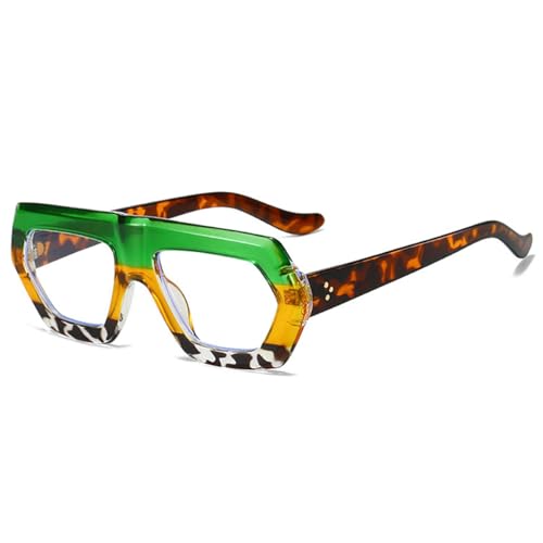FORLUZ Unregelmäßige Damenmode Farbverlauf Sonnenbrillen Shades UV400 Retro Herren Klare Linse Brillengestell (Wie das Bild) von FORLUZ