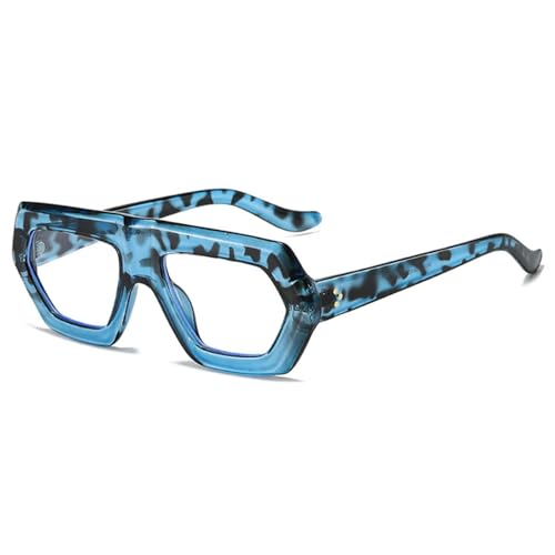 FORLUZ Unregelmäßige Damenmode Farbverlauf Sonnenbrillen Shades UV400 Retro Herren Klare Linse Brillengestell (Wie das Bild) von FORLUZ