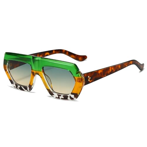 FORLUZ Unregelmäßige Damenmode Farbverlauf Sonnenbrillen Shades UV400 Retro Herren Klare Linse Brillengestell (Wie das Bild) von FORLUZ