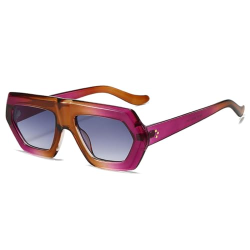 FORLUZ Unregelmäßige Damenmode Farbverlauf Sonnenbrillen Shades UV400 Retro Herren Klare Linse Brillengestell (Wie das Bild) von FORLUZ