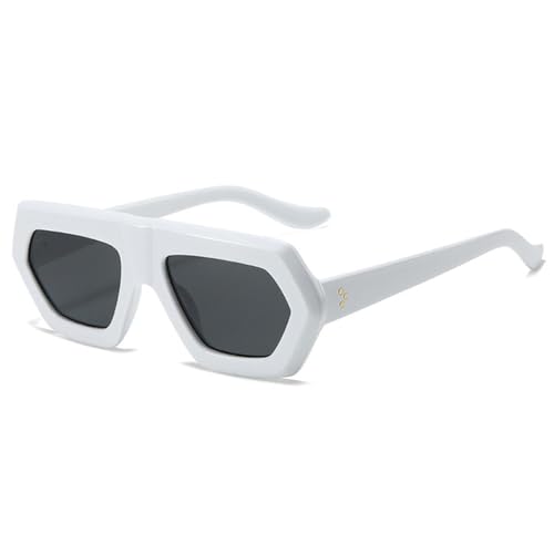 FORLUZ Unregelmäßige Damenmode Farbverlauf Sonnenbrillen Shades UV400 Retro Herren Klare Linse Brillengestell (Wie das Bild) von FORLUZ