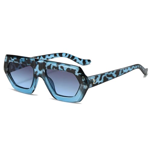 FORLUZ Unregelmäßige Damenmode Farbverlauf Sonnenbrillen Shades UV400 Retro Herren Klare Linse Brillengestell (Wie das Bild) von FORLUZ