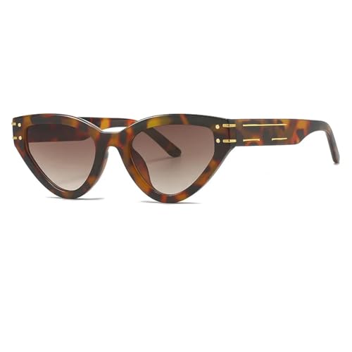 FORLUZ Vintage Cat Eye Sonnenbrille Damen Herren Fashion Goggle Trends Shades Außen UV400 (Leopard-Braun) von FORLUZ