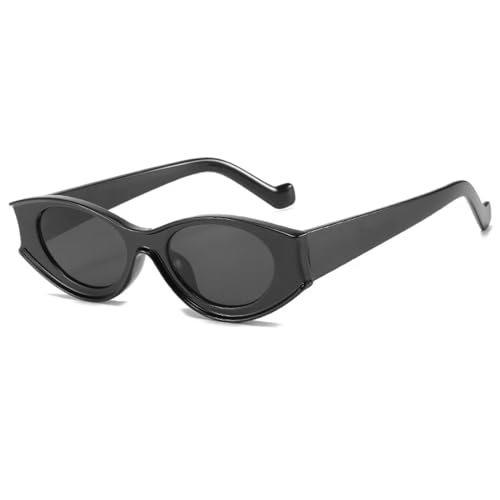FORLUZ Vintage Cat Eye Sonnenbrille Damen Mode Herren Retro Steampunk Brillen Shades UV400 (C1 Schwarz-Schwarz) von FORLUZ