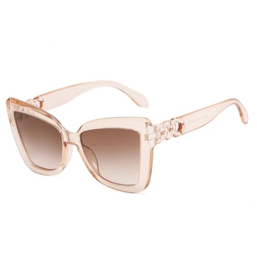 FORLUZ Vintage Cat Eye Sonnenbrille Damen Sonnenbrillen Brillen Mode (Champagnertee) von FORLUZ
