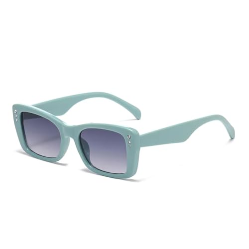 FORLUZ Vintage Damen Luxus Sonnenbrille Diamant Shades UV400 Mode Farbverlauf Herren (C5 Grün Grau) von FORLUZ