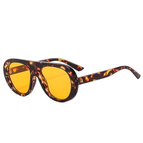 FORLUZ Vintage Damen Sonnenbrille Mode Leopard Candy Color Shades UV400 Herren Trendy Punk Sonnenbrille (Leopard Orange) von FORLUZ