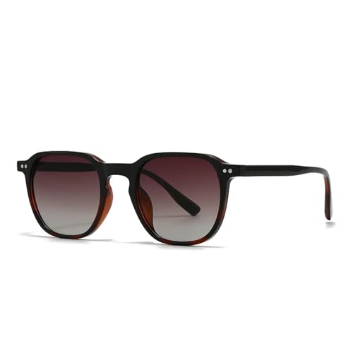 FORLUZ Vintage Fashion Sonnenbrille Damen Herren Retro Nieten UV400 (C5 Leopard Tea) von FORLUZ