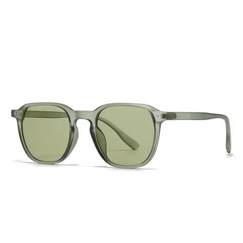 FORLUZ Vintage Fashion Sonnenbrille Damen Herren Retro Nieten UV400 (C7 Grün Grün) von FORLUZ