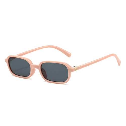 FORLUZ Vintage Kleine Rechteckige Sonnenbrille Damen Shades UV400 Mode Klare Linse Rahmen (Rosa Grau) von FORLUZ