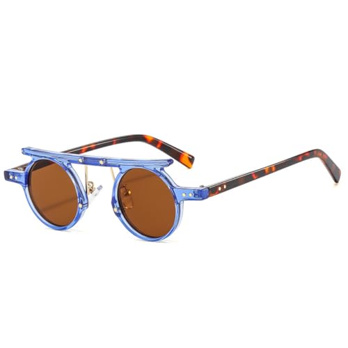 FORLUZ Vintage Kleine Runde Sonnenbrille Beliebte Mode Punk Sonnenbrille Shades Uv400 (4) von FORLUZ