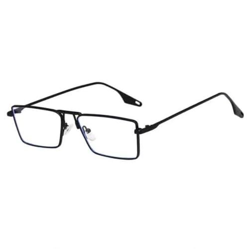 FORLUZ Vintage Kleine Sonnenbrille Damen Luxus Metallrahmen Sonnenbrille Rechteckige Autofahrerbrille Angelbrille Herren (Schwarz Klar) von FORLUZ