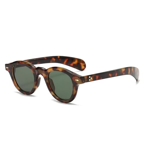 FORLUZ Vintage Ovale Sonnenbrille Damenmode Klare Ozeanlinse Grüne Farbtöne UV400 Herren (Leopardengrün) von FORLUZ