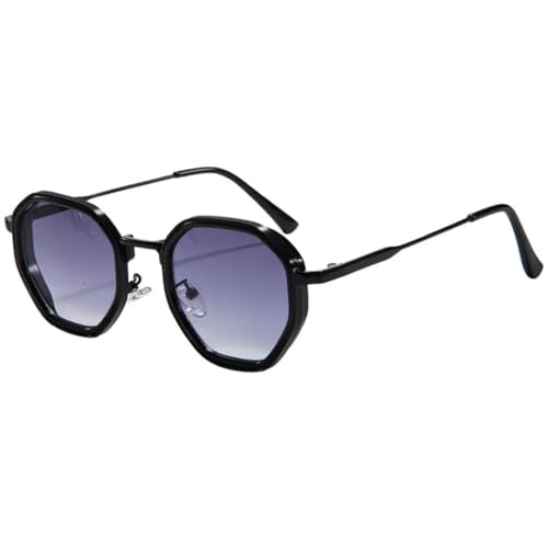 FORLUZ Vintage Sonnenbrille Damen Metall Herren Shades Fashion Eyewear Luxus Uv400 (schwarz) von FORLUZ