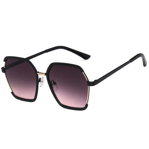 Große Sonnenbrille für Damen im Freien für Herren, Metall-Halbrahmen-Sonnenbrille, Damen-Sonnenbrille, Reisebrille, UV400 (Schwarzgrau) von FORLUZ