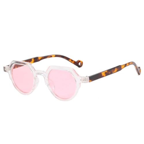 Klassische Retro-Sonnenbrille mit kleinen runden Nieten für Damen und Herren, Sonnenbrillen für unterwegs, Autofahren, UV400 (Leopardenrosa) von FORLUZ