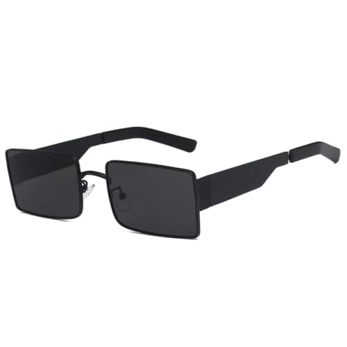 Luxuriöse kleine Sonnenbrille für Damen und Herren, Steampunk-Metallrahmen, Brille zum Autofahren, Reisebrille, UV400 (Schwarzgrau) von FORLUZ