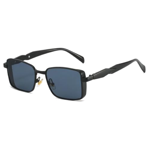 Metall-Sonnenbrille für Herren, dicker Rahmen, Punk-Sonnenbrille, Damen, Luxus-Sonnenbrille, UV400-Schutz (schwarz-schwarz) von FORLUZ