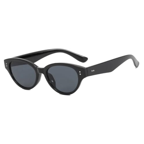 Mode Vintage Trend Sonnenbrille Frauen Cat Eye Nieten Kleiner Rahmen Reiseschutz Weiblich Uv400 (Schwarz Grau) von FORLUZ