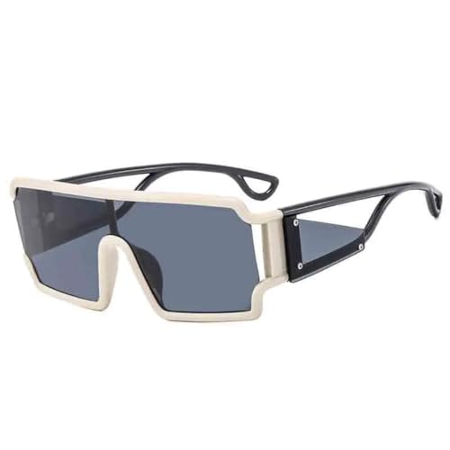 Modische Retro-Sonnenbrille im Übergrößenformat für Damen und Herren, UV400-Schutz (Schwarz, Beige, Grau) von FORLUZ