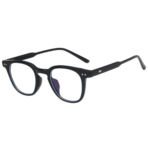 Modische Retro-Sonnenbrille mit kleinen Nieten, Sonnenbrille für Damen und Herren, Reise-Sonnenbrille, Autofahrer-Sonnenbrille, UV400 (mattschwarz, transparent) von FORLUZ