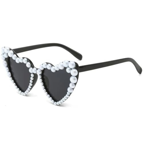 Modische Sonnenbrille für Damen, großer Rahmen, Sonnenbrille, lässig, süß, UV400 (schwarz/grau) von FORLUZ