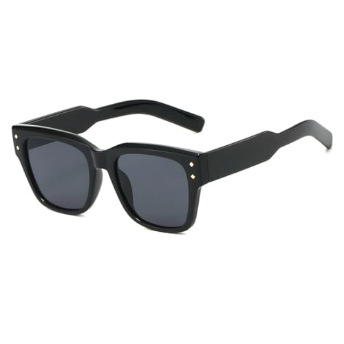 Modische Sonnenbrille mit Farbverlauf für Herren und Damen, großer Rahmen, Retro, UV400 (schwarz) von FORLUZ