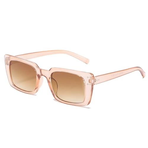 Modische Sonnenbrille mit Rahmen für Damen und Herren, UV400, Vintage, trendige Brille, Reise-Fahrbrille (Champagnertee) von FORLUZ
