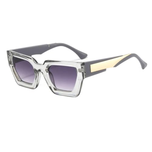 Modische Sonnenbrillen, UV400, Retro-Sonnenbrille mit Farbverlauf, für Damen und Herren (klargrau-grau) von FORLUZ