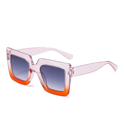 Modische Sonnenbrillen für Damen, trendiger großer Rahmen, für Herren, für den Außenbereich, Strand, Sonnenschutz, UV400 (Pink Orange) von FORLUZ