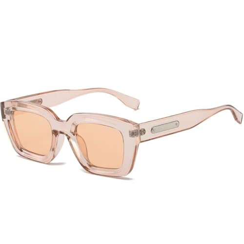 Modische kleine Sonnenbrille für Damen und Herren, Luxus-Retro-Sonnenbrille, trendige Sonnenbrillen, UV400-Schutz (Champagner-Champagner) von FORLUZ