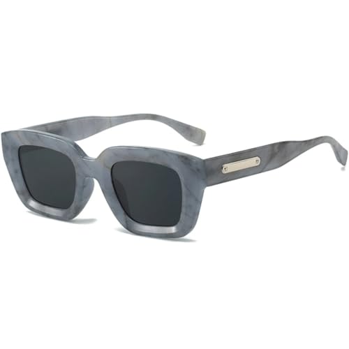 Modische kleine Sonnenbrille für Damen und Herren, Luxus-Retro-Sonnenbrille, trendige Sonnenbrillen, UV400-Schutz (grau) von FORLUZ