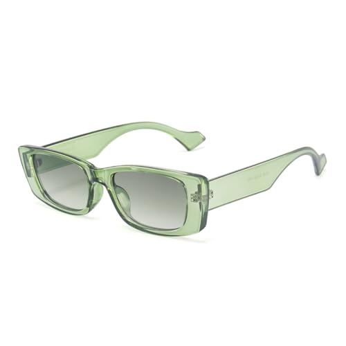 Modische kleine rechteckige Sonnenbrille für Damen, Retro-Gelee-Rahmen, Sonnenbrille für Herren, UV400 (Olivgrün) von FORLUZ