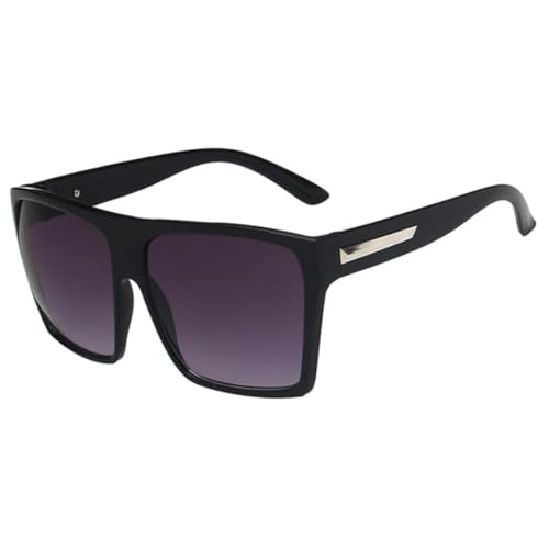 Modische übergroße Sonnenbrille für Damen und Herren, Sommer-Reisebrille, Sonnenbrille, UV400 (Schwarz, Farbverlauf, Grau) von FORLUZ
