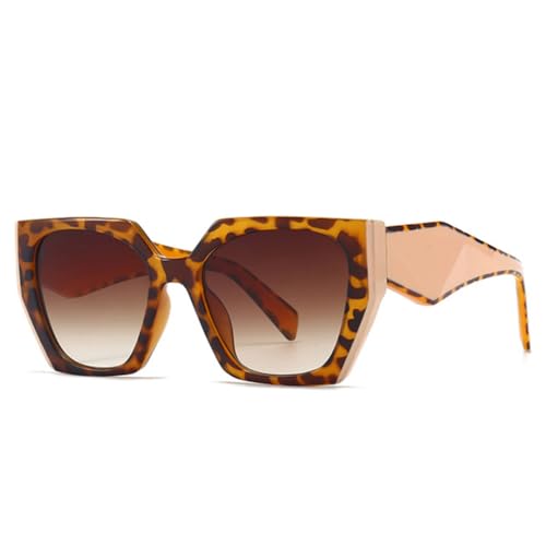 Retro Polygon Cat Eye Damen Sonnenbrille Mode Bunte Farbverlauf Herren Shades Uv400 (8) von FORLUZ