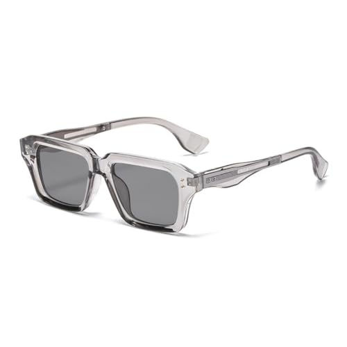 Retro-Sonnenbrille für Damen, modisch, Farbverlauf, UV400, für Herren, trendige Nieten, Punk-Sonnenbrille (grau) von FORLUZ
