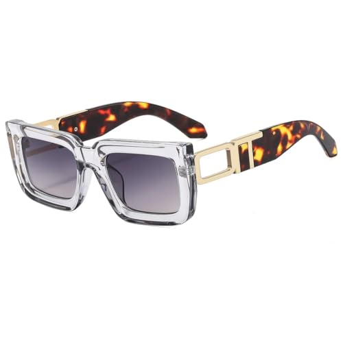 Retro-Sonnenbrille für Damen und Herren, modische Sonnenbrille, UV400 (grau) von FORLUZ