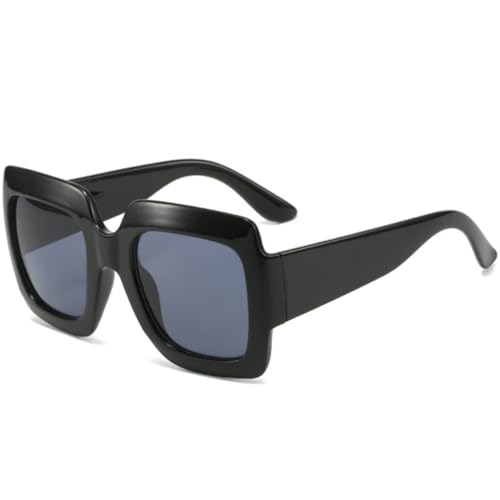 Retro-Sonnenbrille für Damen und Herren, übergroß, Leopardenmuster, Luxus-Sonnenbrille (schwarz/grau) von FORLUZ