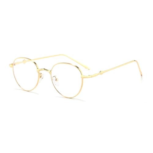 Retro-Sonnenbrille im Vintage-Stil mit Farbverlauf, oval, für Damen und Herren, Retro-Brille, modisch, klassisch, Bonbonfarben, UV400 (goldfarben, transparent) von FORLUZ