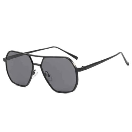 Sonnenbrille Herren Vintage Fashion Solid Shades Damen Retro Trendy Schutzbrille Konkave Form UV400 (Schwarz Grau) von FORLUZ