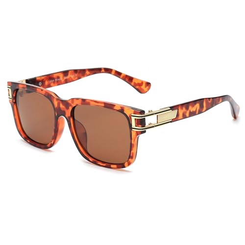 Sonnenbrille für Männer und Frauen, klassische Retro-Sonnenbrille zum Autofahren und Angeln, UV400-Schutz (C3 Braun) von FORLUZ