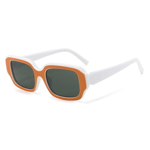 Sonnenbrillen für Damen, modisch, für den Außenbereich, UV400, Punk-Sonnenbrille, trendige Brillen (Orange-Weiß-Grün) von FORLUZ
