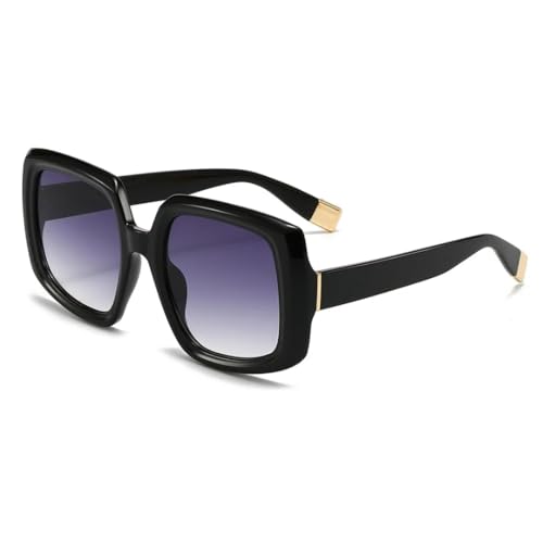 Sonnenbrillen mit Farbverlaufsrahmen für Herren und Damen, UV400, Retro, Luxus (schwarz) von FORLUZ
