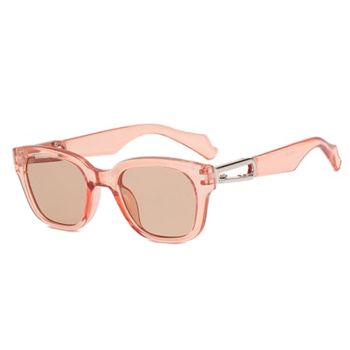Trendige kleine Retro-Sonnenbrille für Damen und Herren, modische Schnalle, Outdoor-Reise-Sonnenbrille, UV400 (Champagnertee) von FORLUZ