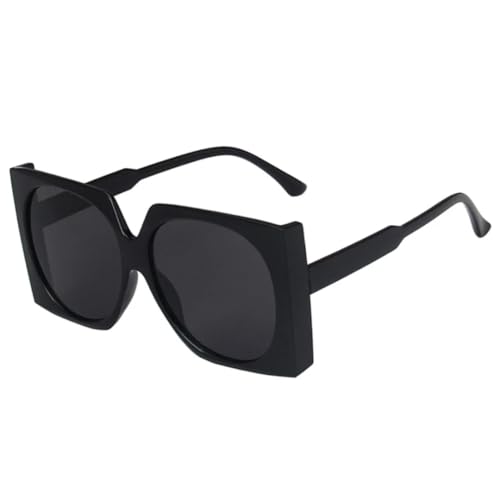 Trendige übergroße Luxus-Sonnenbrille für Damen und Herren, klassische Mode-Sonnenbrille, Sommer-Reise-Sonnenbrille, UV400 (Schwarzgrau) von FORLUZ