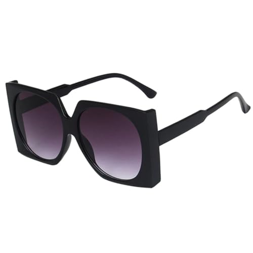 Trendige übergroße Luxus-Sonnenbrille für Damen und Herren, klassische modische Sonnenbrille, Sommer-Reise-Sonnenbrille, UV400 (Schwarz, Farbverlauf, Grau) von FORLUZ