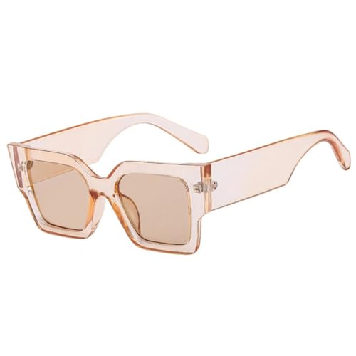 Übergroße, dicke Sonnenbrille mit dickem Rahmen, für Damen und Herren, modische Retro-Sonnenbrille für Herren, UV400 (Champagnertee) von FORLUZ