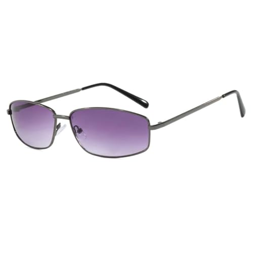 Vintage-Sonnenbrille mit kleinem Metallrahmen für Damen, trendige Hip-Hop-Sonnenbrille mit UV400-Schutz zum Autofahren und Reisen (grauer Farbverlauf) von FORLUZ