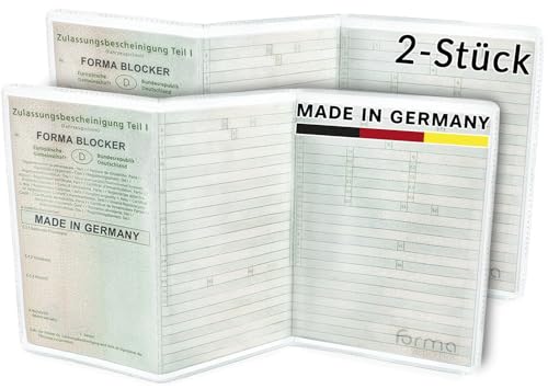 FORMA BLOCKER Fahrzeugschein Hülle (2 Stück) für KFZ Schein, Made in Germany, 3-teilige transparente Schutzhülle für Ihre Fahrzeugpapiere und Zulassungsschein transparent Durchsichtig FORMA BLOCKER Fahrzeugschein Hülle (2 Stück) für KFZ Schein, Made in Germany, 3-teilige transparente Schutzhülle für Ihre Fahrzeugpapiere und Zulassungsschein transparent Durchsichtig von FORMA BLOCKER