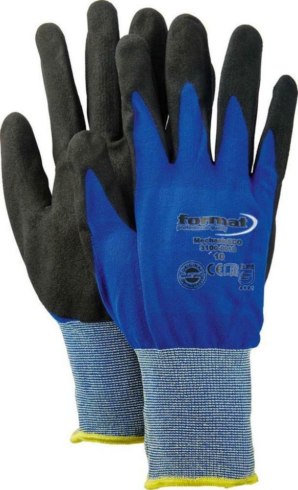 FORMAT Arbeitshandschuhe 10 Paar FORMAT Montagehandschuh MechanicEco blau Gr.7 Arbeitshandschuh FORMAT Arbeitshandschuhe 10 Paar FORMAT Montagehandschuh MechanicEco blau Gr.7 Arbeitshandschuh von FORMAT